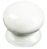 FTD620CPWH - Carlisle Brass Fingertip Design Porcelain Knob 45mm White