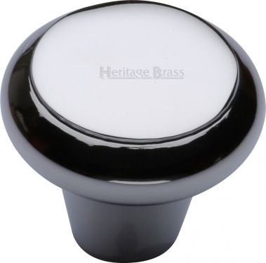 Click Here To Enlarge This Photo Of C3990 38-PC Heritage Brass Cabinet Knob Round Edge Design 38mm Polished Chrome Finish
