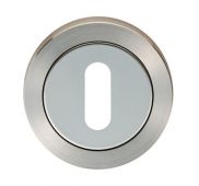 SWL103DUO - Carlisle Brass Eurospec Standard Key Escutcheon Satin/Polished Stainless Steel