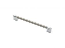 FTD470ESNCP - Carlisle Brass Fingertip Design 13mm Keyhole Handle (224mm c/c) 236mm Satin Nickel/Polished Chrome