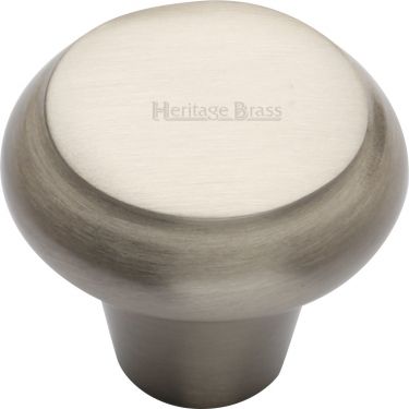 Click Here To Enlarge This Photo Of C3990 38-SN Heritage Brass Cabinet Knob Round Edge Design 38mm Satin Nickel Finish