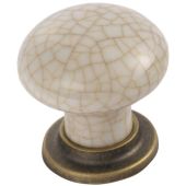 FTD630AFBIC - Carlisle Brass Fingertip Design Porcelain Knob with Finished Base 35mm Florentine Bronze