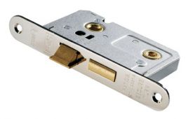 BAE5025NP/R - Carlisle Brass Eurospec Bathroom Lock (Economy) 2.5" (Radius) Nickel Plated