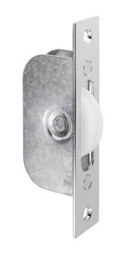 Click Here To Enlarge This Photo Of AQ92CP - Carlisle Brass Sash Window Axle Pulley (Square Polished Chrome Forend With Nylon Wheel) 117x 25mm