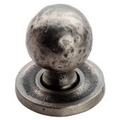 FTD1078BPE - Carlisle Brass Fingertip Design Hammered Ball Knob (32mm) on Rose (37mm) Pewter