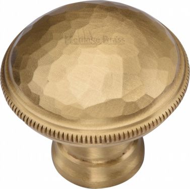 Click Here To Enlarge This Photo Of C4545-SB Heritage Brass Cabinet Knob Hand Beaten Design 32mm Satin Brass Finish