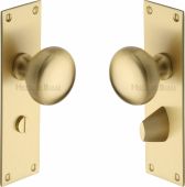 BAL8530-SB Heritage Brass Mortice Knob on Bathroom Plate Balmoral Design Satin Brass Finish