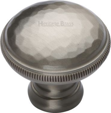 Click Here To Enlarge This Photo Of C4545-SN Heritage Brass Cabinet Knob Hand Beaten Design 32mm Satin Nickel Finish