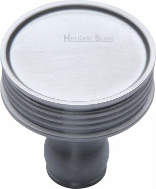 Click Here To Enlarge This Photo Of C4547-SC Heritage Brass Cabinet Knob Venetian Design 32mm Satin Chrome Finish