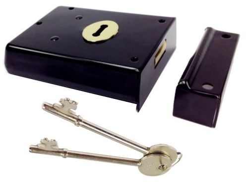 Click Here To Enlarge This Photo Of RDE8043JAP - Carlisle Brass Eurospec Rim Deadlock 105mm x 81mm Black