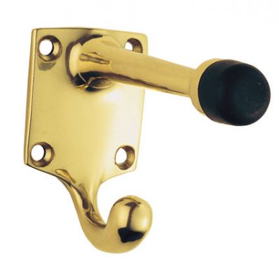 Click Here To Enlarge This Photo Of AA38 - Carlisle Brass Victorian Hat & Coat Hook with Rubber Buffer Polished Brass