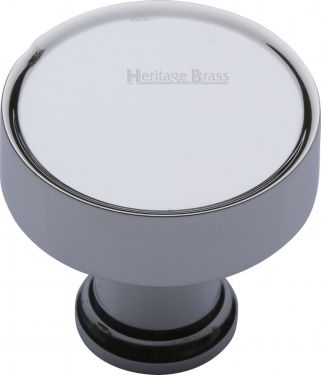 Click Here To Enlarge This Photo Of C4549-PC Heritage Brass Cabinet Knob Florence Design 32mm Polished Chrome Finish