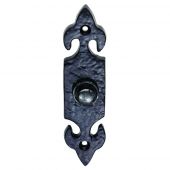 LF5534 - Carlisle Brass Ludlow Foundries Fleur De Lys Bell Push 120 x 30mm Black Antique
