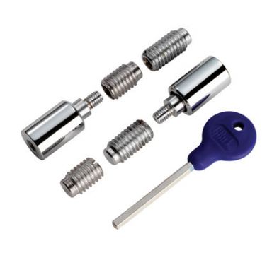 Click Here To Enlarge This Photo Of WF18CP - Carlisle Brass Sash Window Stop (2 x Stops 4 x Ferrules 1 x Key) 25 x 16mm Polished Chrome
