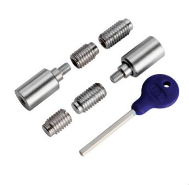 Click Here To Enlarge This Photo Of WF18SC - Carlisle Brass Sash Window Stop (2 x Stops 4 x Ferrules 1 x Key) 25 x 16mm Satin Chrome