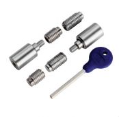 WF18SC - Carlisle Brass Sash Window Stop (2 x Stops 4 x Ferrules 1 x Key) 25 x 16mm Satin Chrome