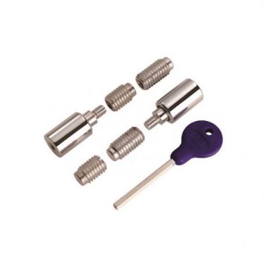 Click Here To Enlarge This Photo Of WF18SN - Carlisle Brass Sash Window Stop (2 x Stops 4 x Ferrules 1 x Key) 25 x 16mm Satin Nickel