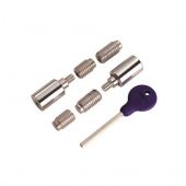 WF18SN - Carlisle Brass Sash Window Stop (2 x Stops 4 x Ferrules 1 x Key) 25 x 16mm Satin Nickel