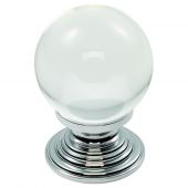 FTD690BCTC - Carlisle Brass Fingertip Design Crystal Ball Knob with Finished Base 32mm Polished Chrome