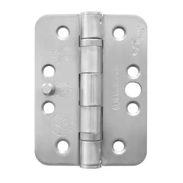 Click Here To Enlarge This Photo Of HIN1433SEC/13SSS/R - Carlisle Brass Eurospec 102mm x 76mm x 3mm Grade 13 Ball Bearing Security (Dog Bolt) Hinges (Radius) Satin Stainless Steel