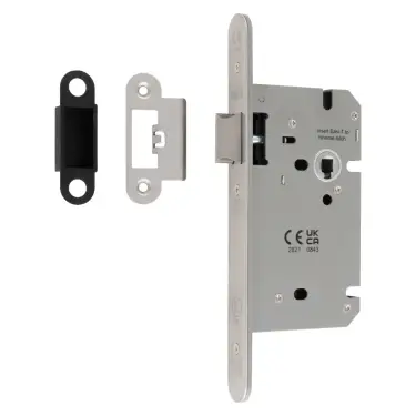 Click Here To Enlarge This Photo Of DLS0060LSSS&sol;R - Carlisle Brass Eurospec DIN Latch 60mm &lpar;Radius Corners&rpar; Satin Stainless Steel