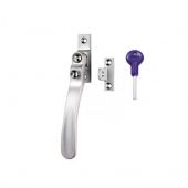 V1006LCKCP - Carlisle Brass Victorian Casement Fastener (Wedge Pattern - Lockable)  Polished Chrome