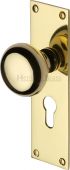 BAL8548-PB Heritage Brass Mortice Knob on Euro Profile Plate Balmoral Design Polished Brass Finish