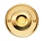 AQ30 - Carlisle Brass Round Bell Push 65mm x 7mm Polished Brass