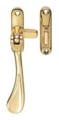 M73 - Carlisle Brass Victorian Reversible Casement Fastener with Hook & Mortice Plate Polished Brass