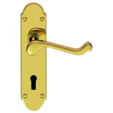 Click Here To Enlarge This Photo Of CBS68 - Carlisle Brass Victorian Shaped Scroll Lever Lock Furniture (Contract Range) Polished Brass