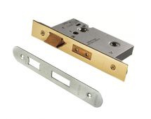 BAS5030SSS/R - Carlisle Brass Eurospec Easi-T 76mm Bathroom Lock (Radius) with 5mm follower Satin Stainless Steel