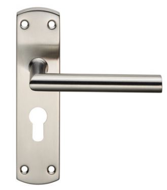 Click Here To Enlarge This Photo Of CSLP1162E/SSS - Carlisle Brass Eurospec Mitred Euro Profile (47.5mm) Lock Levers on 172 x 44mm Backplate Satin Stainless Steel
