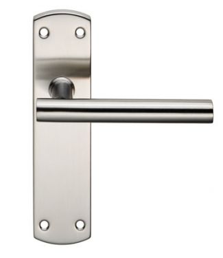 Click Here To Enlarge This Photo Of CSLP1164B/SSS - Carlisle Brass Eurospec T-Bar Latch Levers on 172 x 44mm Backplate Satin Stainless Steel