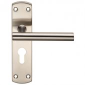 CSLP1164E/SSS - Carlisle Brass Eurospec T-Bar Euro Profile (47.5mm) Lock Levers on 172 x 44mm Backplate Satin Stainless Steel