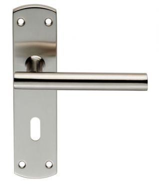 Click Here To Enlarge This Photo Of CSLP1164P/SSS - Carlisle Brass Eurospec T-Bar Lock Lever on 172 x 44mm Backplate Satin Stainless Steel