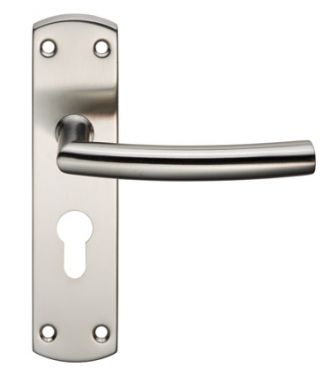 Click Here To Enlarge This Photo Of CSLP1167E/SSS - Carlisle Brass Eurospec Arched Euro Profile (47.5mm) Lock Levers on 172 x 44mm Backplate Satin Stainless Steel