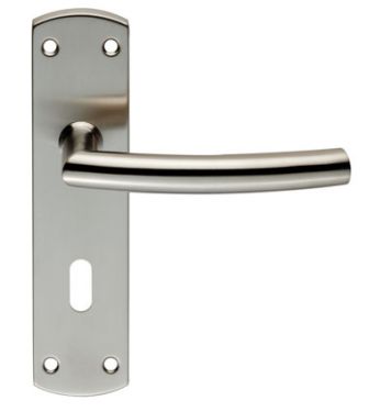 Click Here To Enlarge This Photo Of CSLP1167P/SSS - Carlisle Brass Eurospec Arched Lock Levers on 172 x 44mm Backplate Satin Stainless Steel