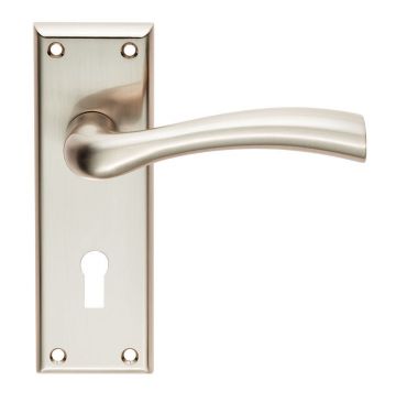 Click Here To Enlarge This Photo Of SZR051SN - Carlisle Brass Serozzetta 'Cinquanta' Lever on Bathroom Backplate (57mm c/c) Satin Nickel