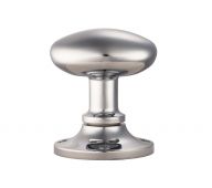 MK001CP - Carlisle Brass Oval Mortice Knob with Face Fix Rose Polished Chrome