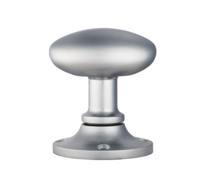 Click Here To Enlarge This Photo Of MK001SC - Carlisle Brass Oval Mortice Knob with Face Fix Rose Satin Chrome