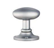 MK001SC - Carlisle Brass Oval Mortice Knob with Face Fix Rose Satin Chrome