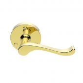 DL56 - Carlisle Brass Victorian Scroll Lever on Round Rose Polished Brass