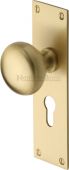 BAL8548-SB Heritage Brass Mortice Knob on Euro Profile Plate Balmoral Design Satin Brass Finish
