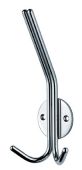 HCH1014BSS - Carlisle Brass Eurospec 180mm Hat & Double Coat Hook on 47mm Dia Rose Bright Stainless Steel