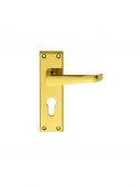 M30Y - Carlisle Brass Victorian Lever Lock Euro Profile Furniture (47.5mm c/c) Polished Brass