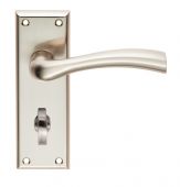 SZR053SN - Carlisle Brass Serozzetta 'Cinquanta' Lever on Bathroom Backplate (57mm c/c) Satin Nickel