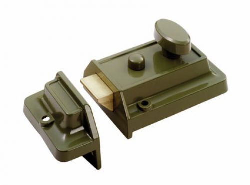 Click Here To Enlarge This Photo Of RCN8160GN - Carlisle Brass Eurospec 60mm Rim Cylinder Nightlatch Traditional Style with Polished Brass Cylinder