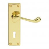 DL54 - Carlisle Brass Victorian Scroll Lever on Lock Backplate Polished Brass