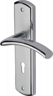 Click Here To Enlarge This Photo Of CEN1000-AP Heritage Brass Door Handle Lever Lock Centaur Design Apollo Finish