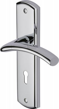 Click Here To Enlarge This Photo Of CEN1000-PC Heritage Brass Door Handle Lever Lock Centaur Design Polished Chrome Finish